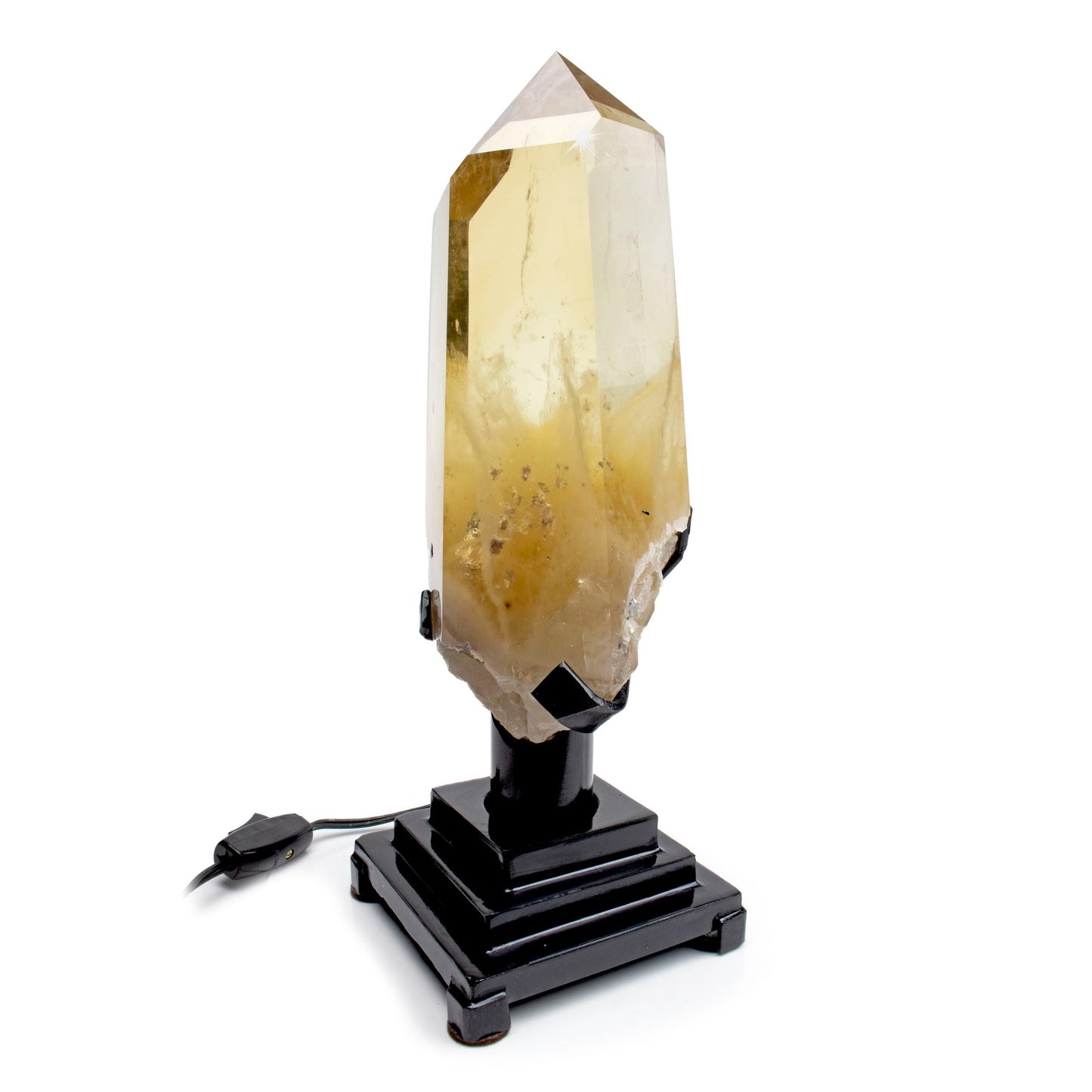 Large Brazilian Citrine Point Lighted Rotating Display Stand – Crystals & Minerals