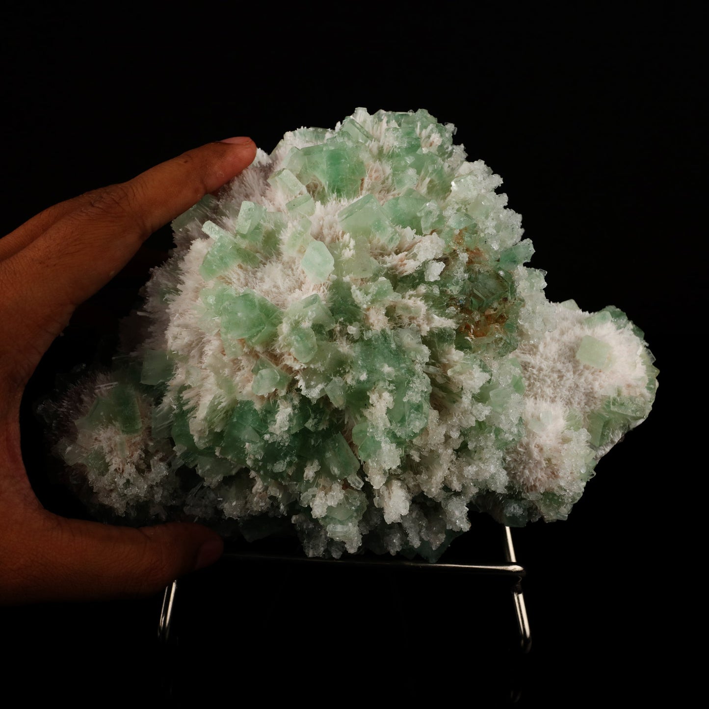 Apophyllite Green with Mordenite Natural Mineral Specimen โ Apophyllite