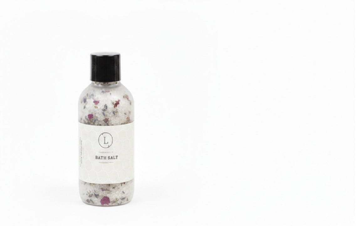 Luxurious Natural Bath Salts Discovery Set - 4 Botanical Glass Bottles –