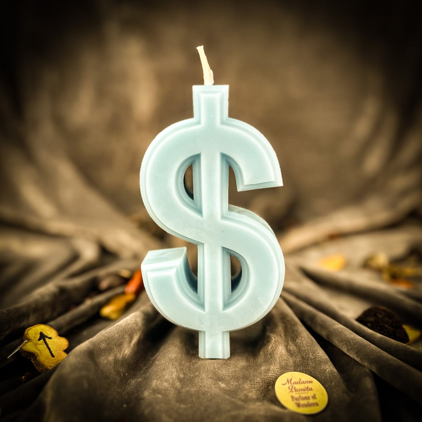 Money Candle Spell Kit - Wealth Manifestation Beeswax – Blue (Money Out of the Blue) Candle Spell Kit