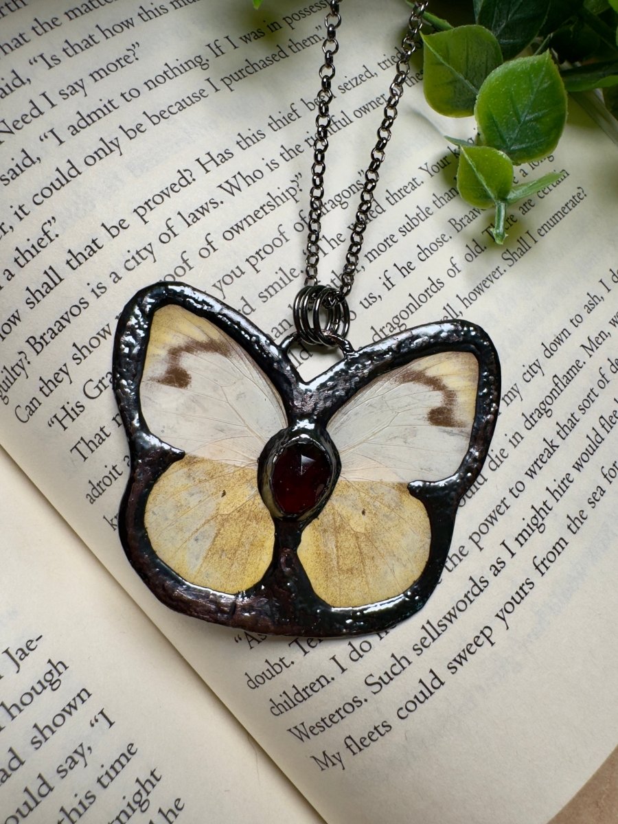 Butterfly and Orange Garnet Necklace – Necklace