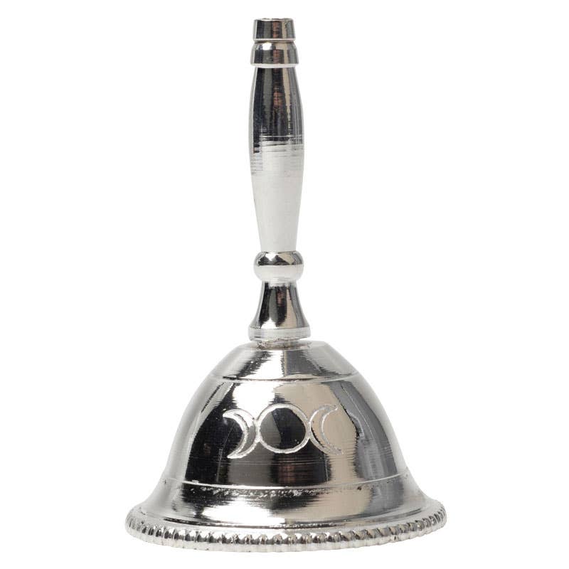 Silver Altar Bell – Triple Goddess Design, 2.5" Spiritual Decor
