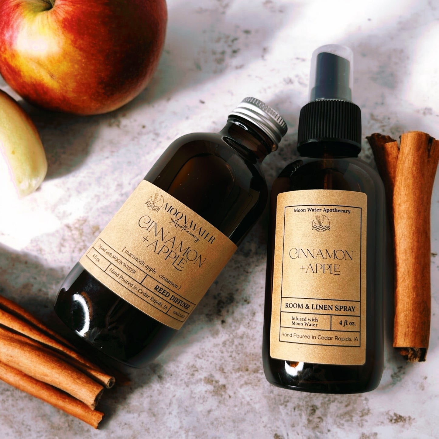Cinnamon + Apple Room Spray & Reed Diffuser! -- by Moon Water Apothecary! –