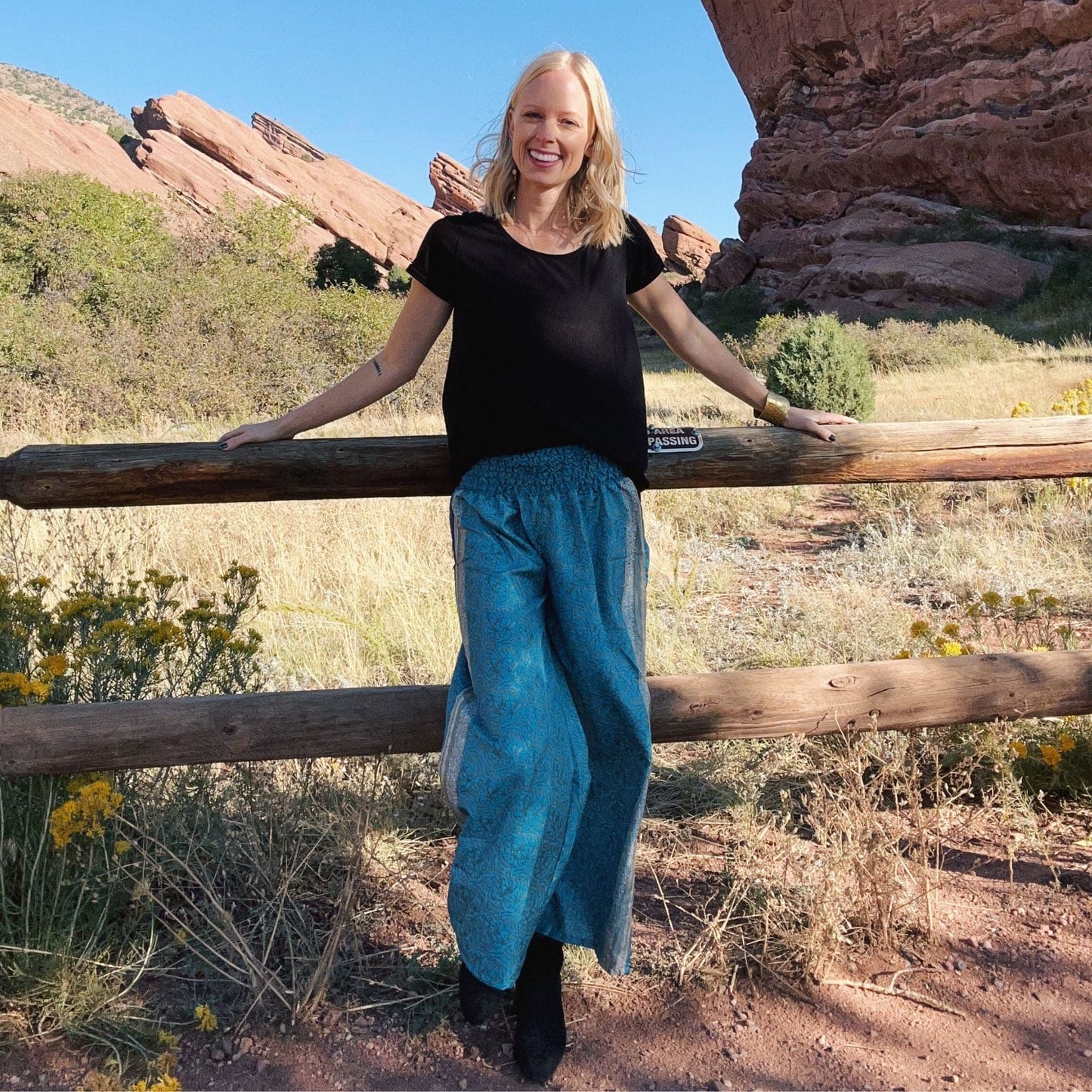 Free Spirit Wide-Leg Palazzo Pants with Pockets | Upcycled Boho – Clothing and Accessories