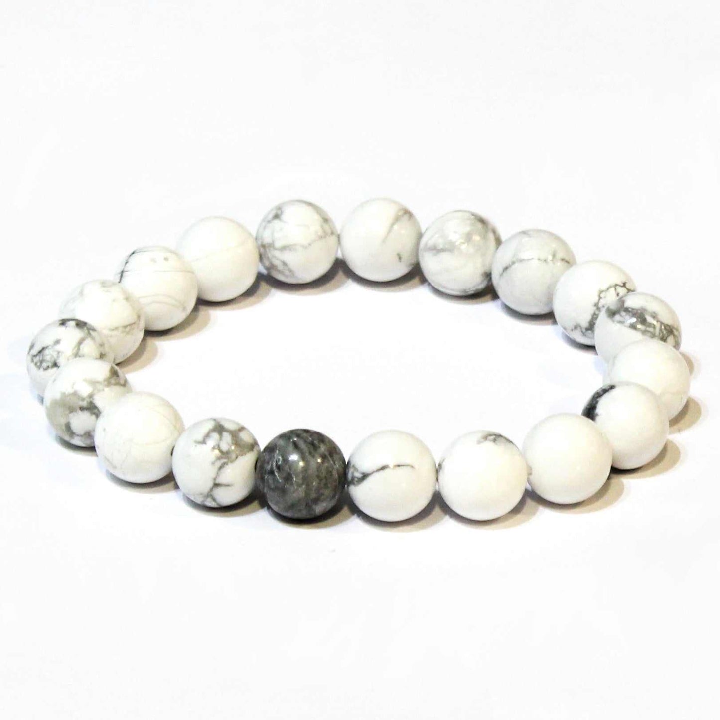 Howlite Round Bead Bracelet - Anger Eater