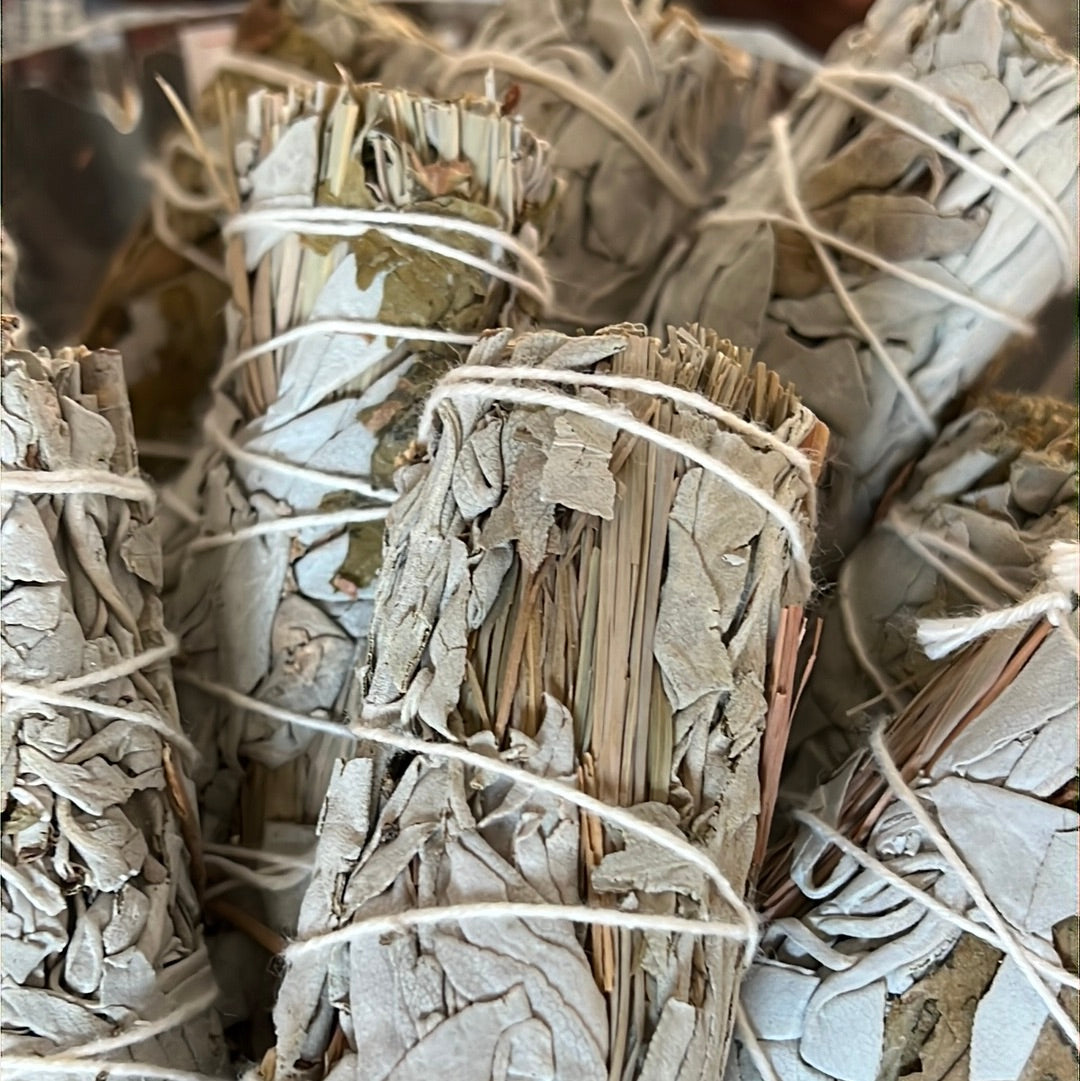 White Sage, Lemongrass & Citronella Smudge Bundles – 4" - Native-Owned, Sustainably Harvested