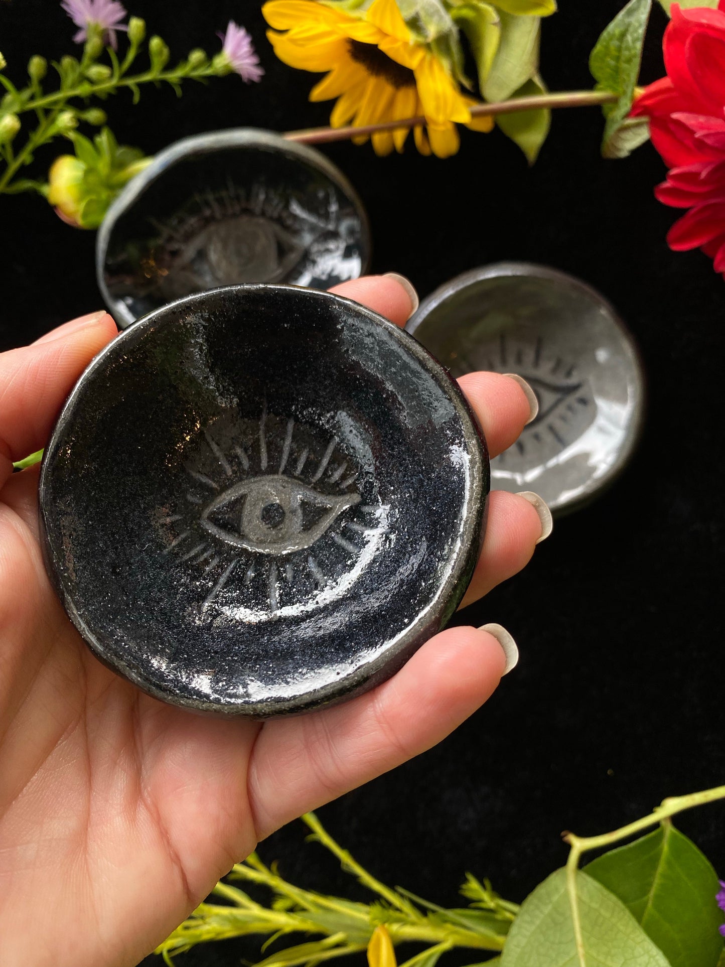 Black / Grey Evil Eye - Mini Dishes