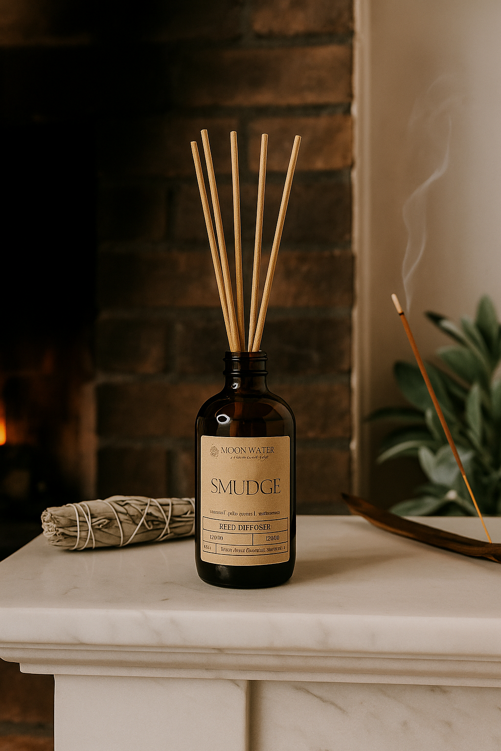 Smudge - REED DIFFUSER, Smudging Aroma -- Sage, Palo Santo & Frankincense -- by Moon Water Apothecary! –