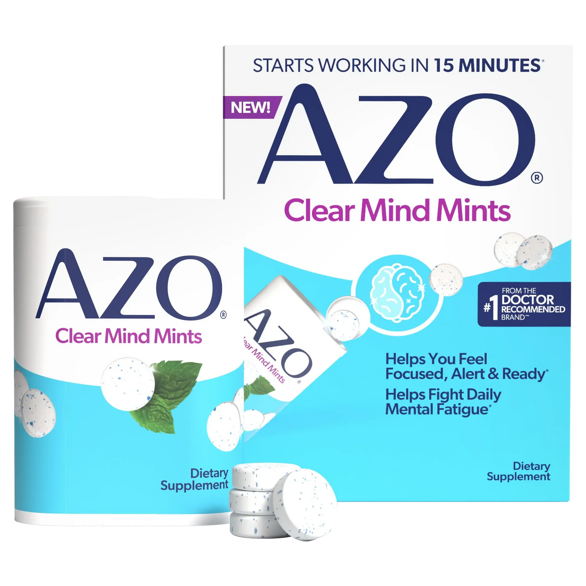 AZO Clear Mind Energy Mints, 30 Count –