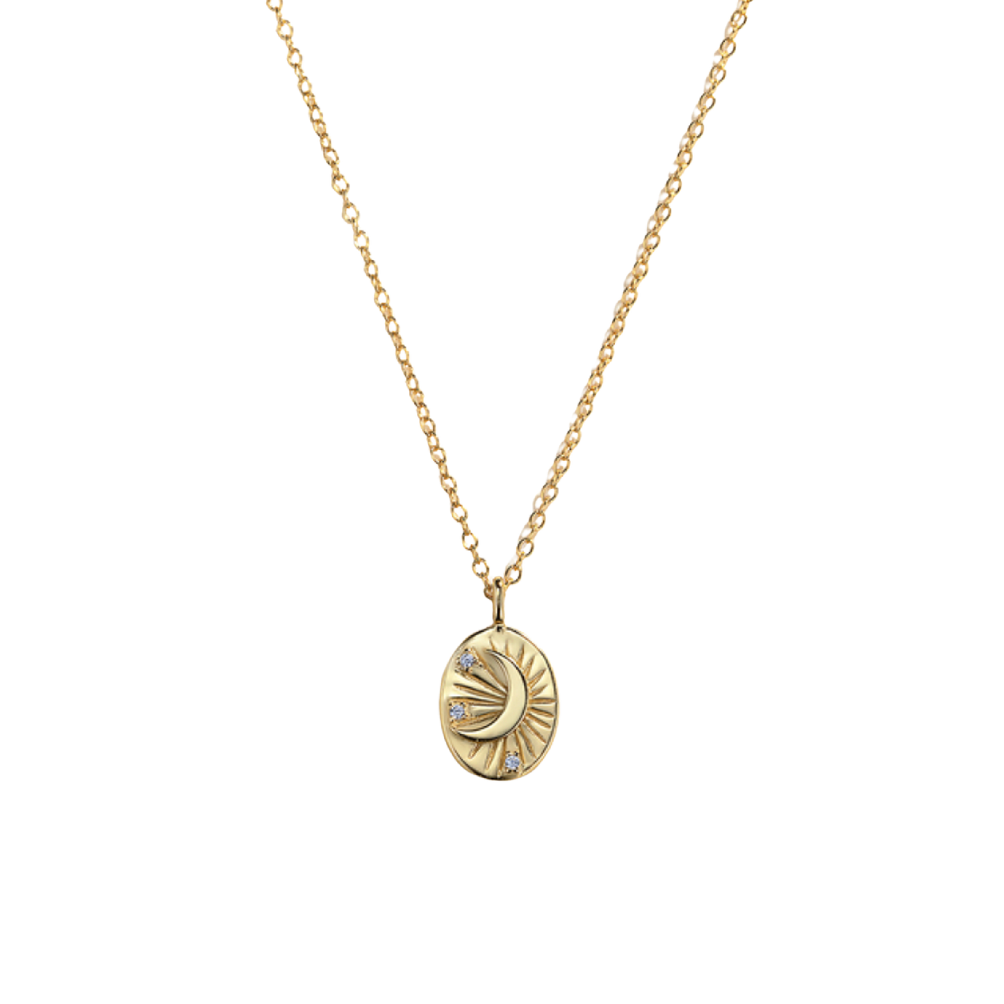 The Oval Moon Necklace – Gold Necklaces