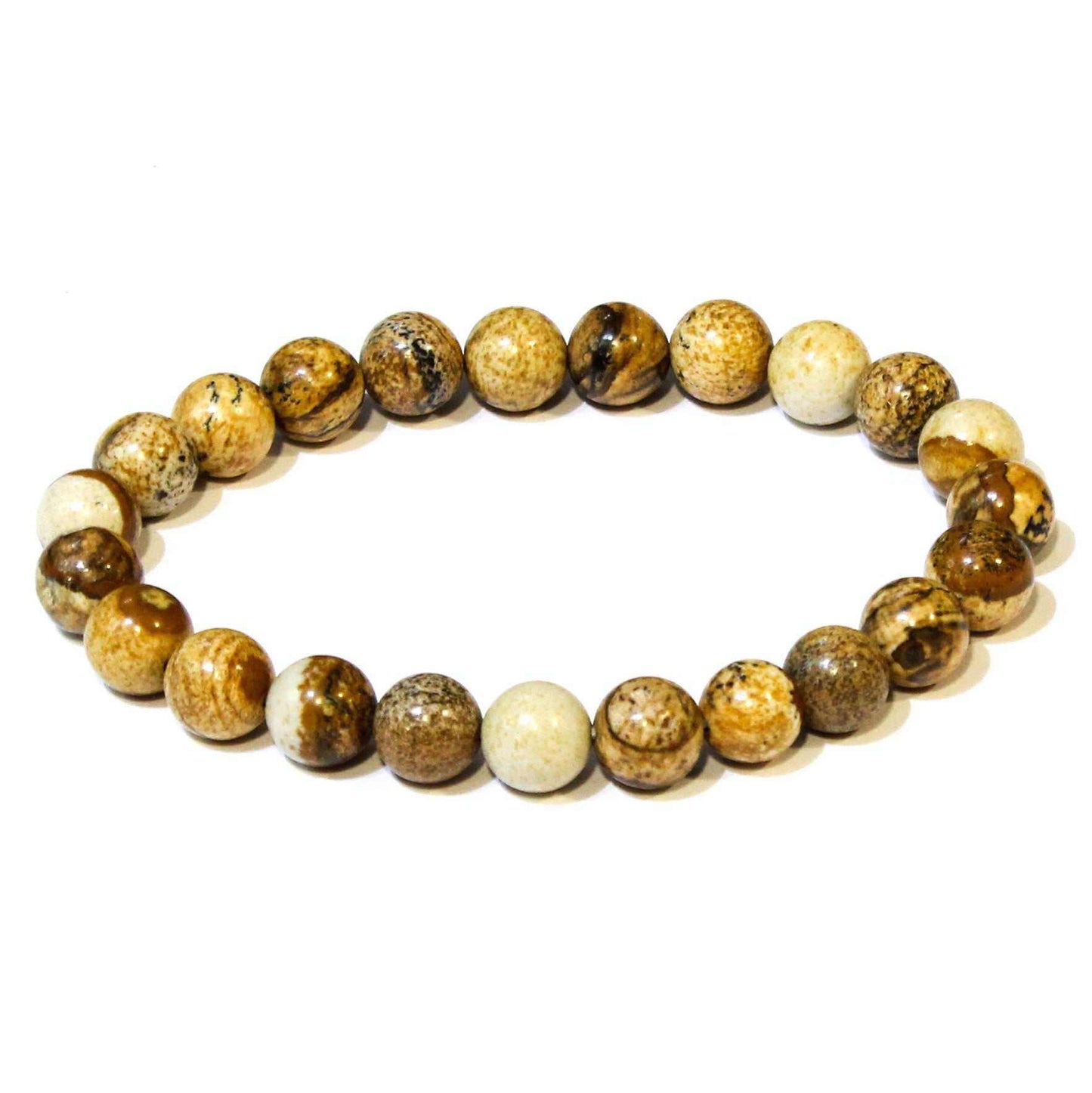 Picture Jasper Round Bead Bracelet - Creative Grounding
