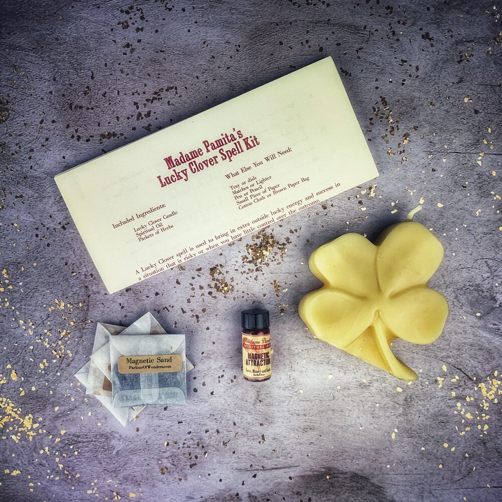 Lucky Clover Candle Spell Kit – White (Blessings)