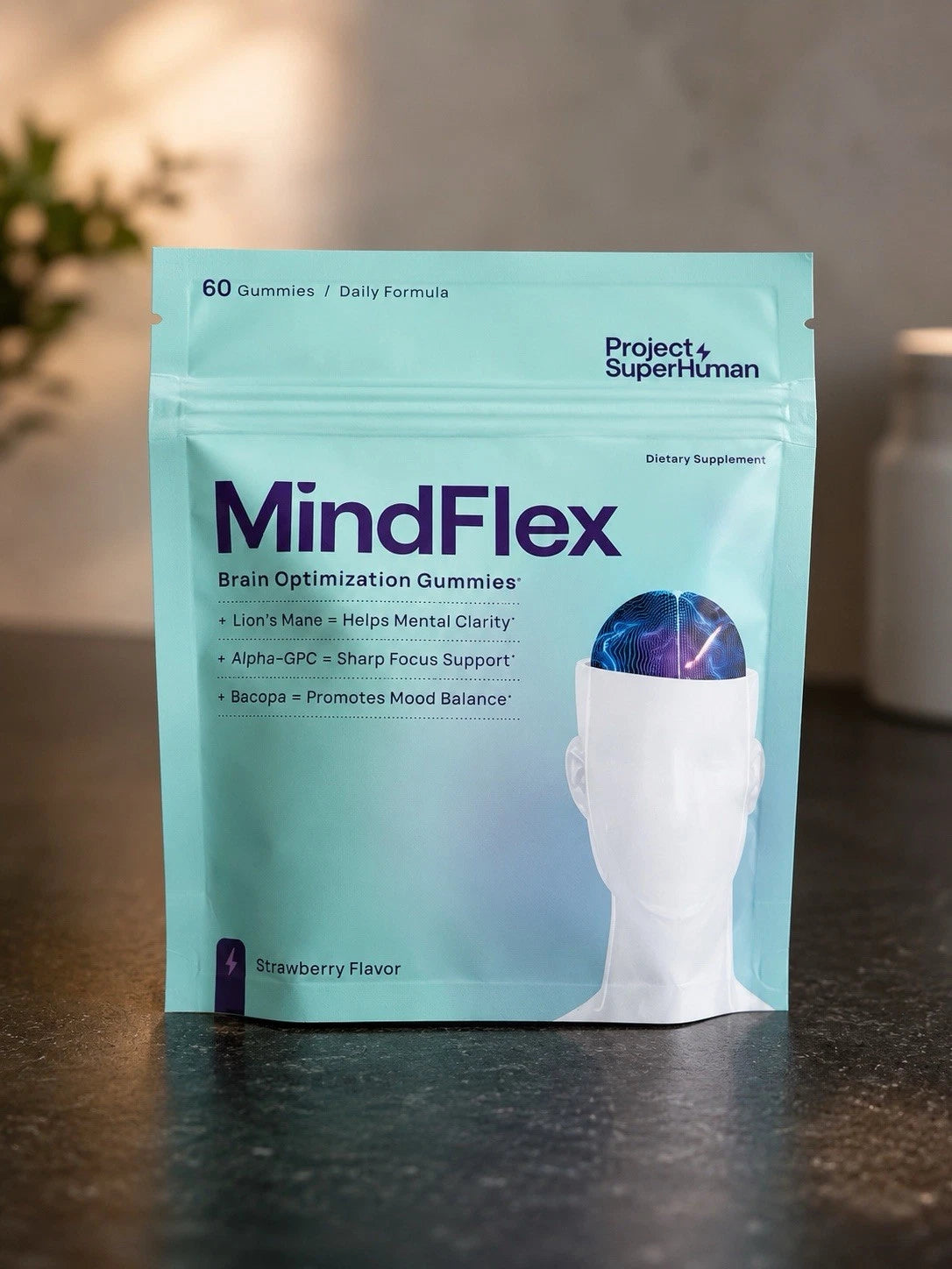 Project SuperHuman MindFlex Gummies – Strawberry, 60 Count –