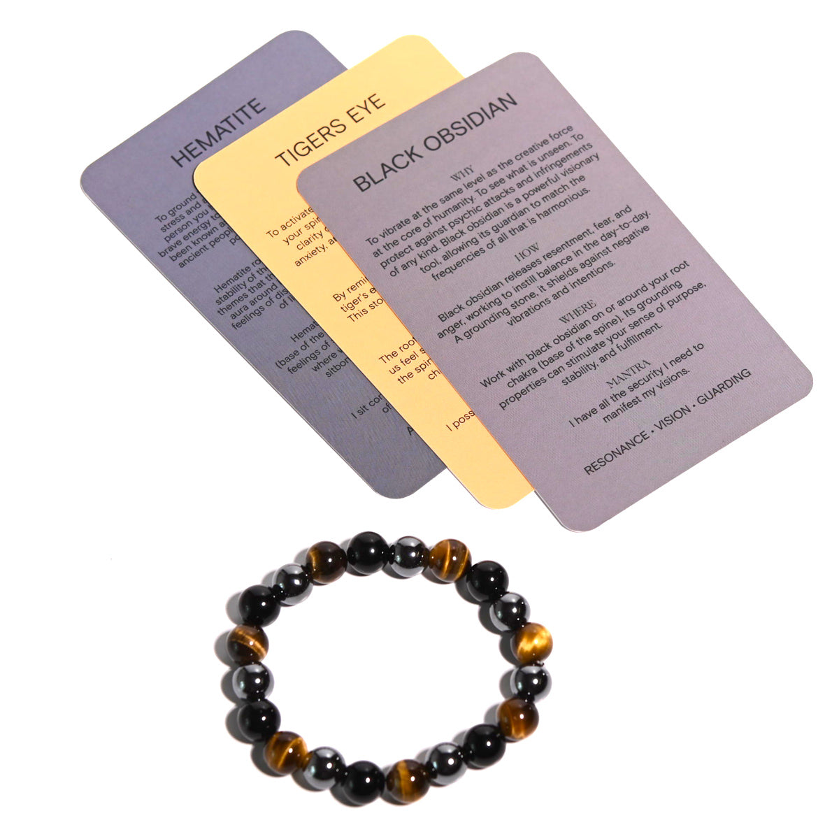 GROUNDED LUCK BRACELET - Tiger's Eye / Hematite / Obsidian –