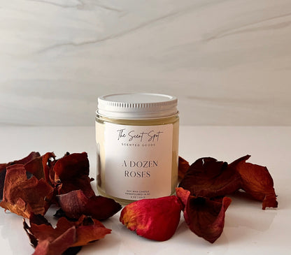 Rose Soy Candle - A Dozen Roses – 4oz Candle