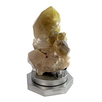 Rutile Quartz Cluster on Rotating Stand - Natural Crystal Decor – Crystal Decor