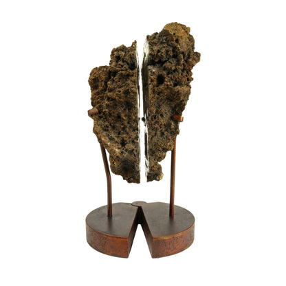 Fossilized Coral Head Pair on Pivot Stand | Plume Agate