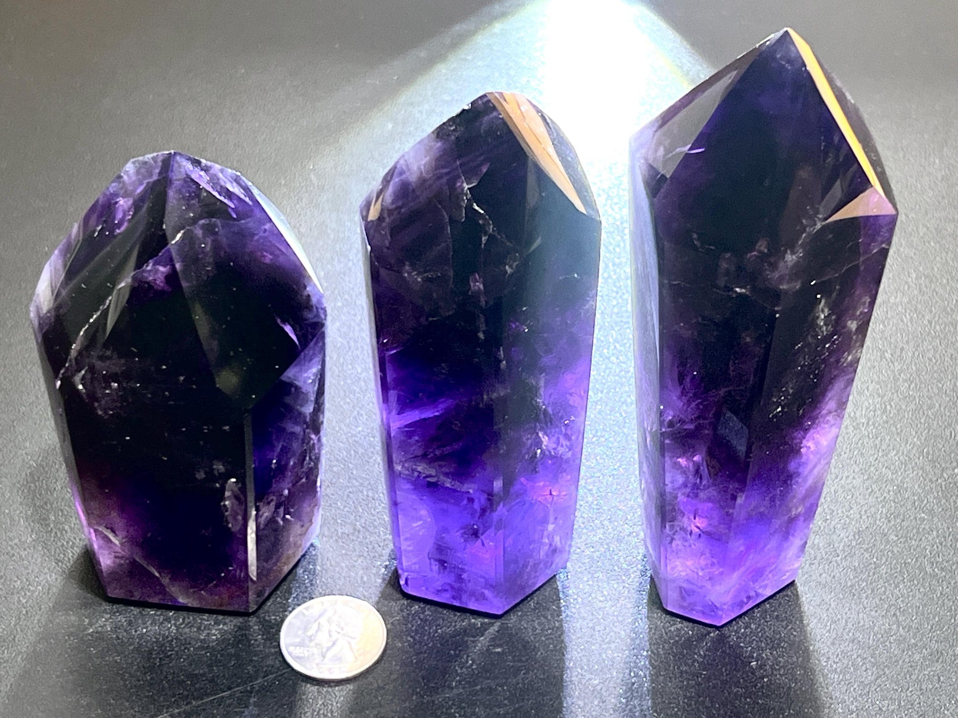 Large Extra Quality Dark Amethyst Crystal Faceted Scepter Point Standing Tower Staff Wand – Home & Living > Home Decor > Home Accents > Rocks & Geodes