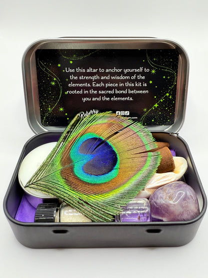 Nature Grounding Travel Altar Kit with Amethyst