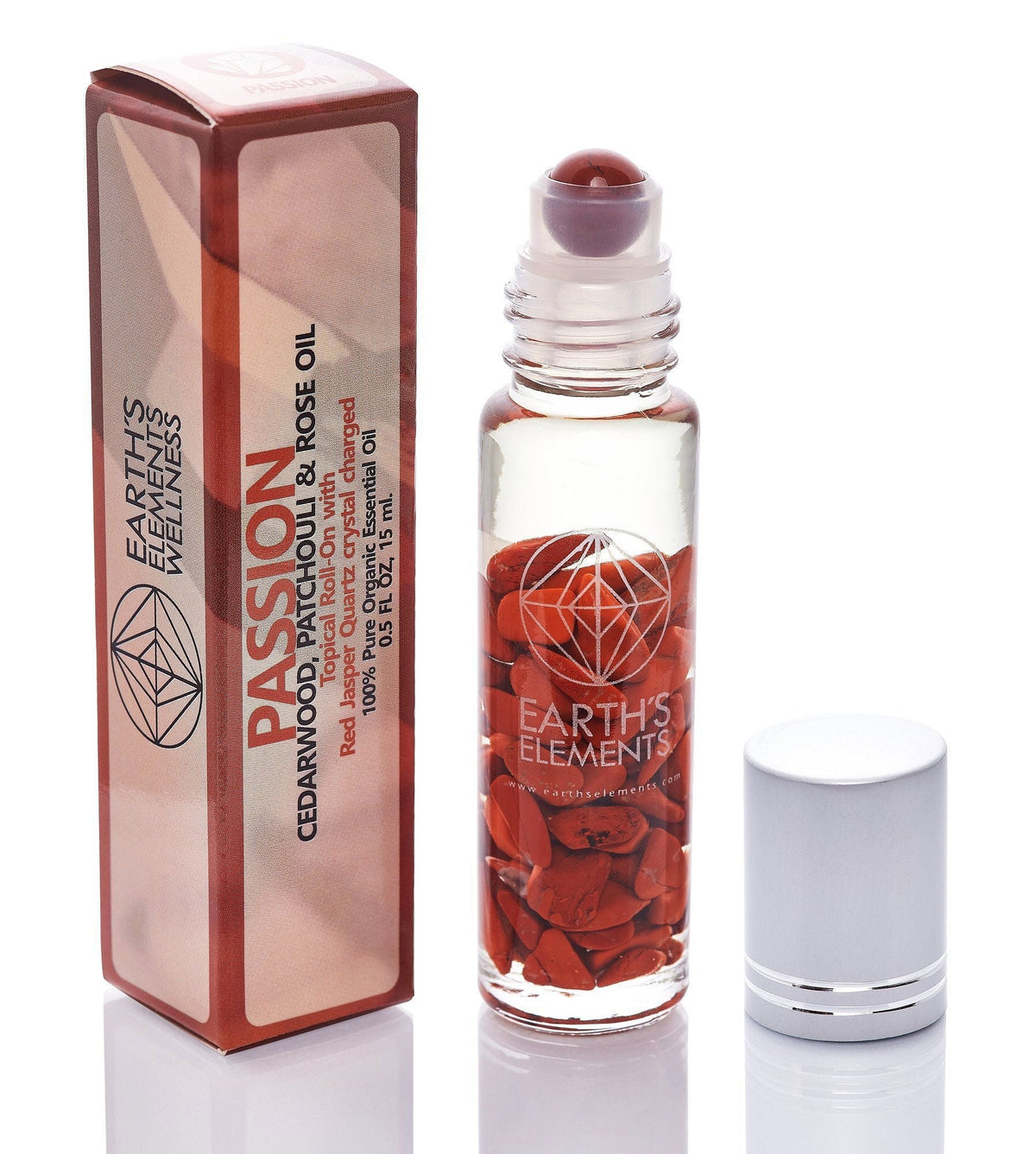 Passion Organic Aromatherapy Roll-On with Tumbled Stones (15ml)