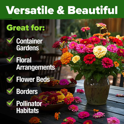 California Giant Zinnia Seed Mix – 7,500 Seeds, 2 oz