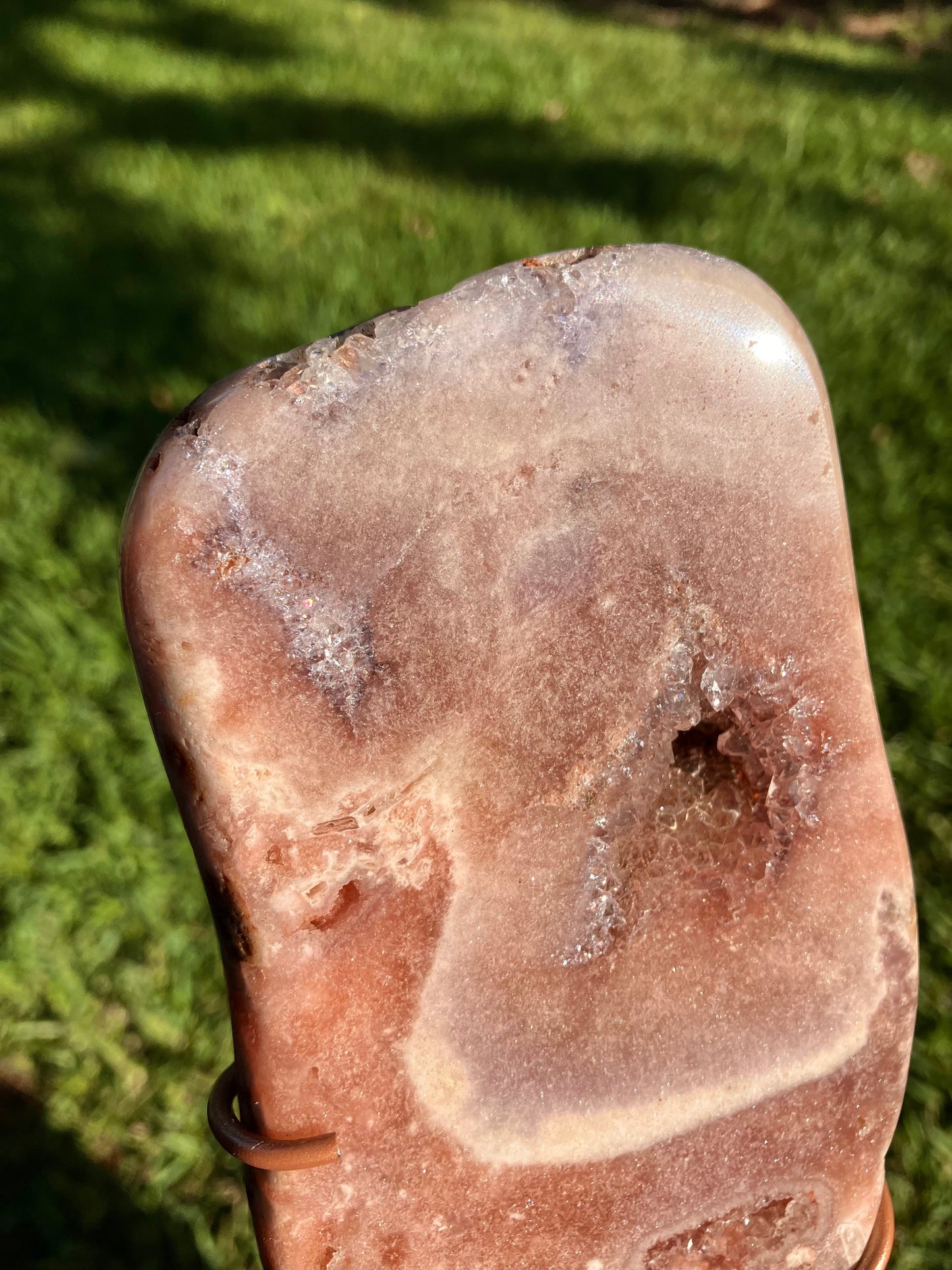 Pink Amethyst High Quality Slab on Stand –