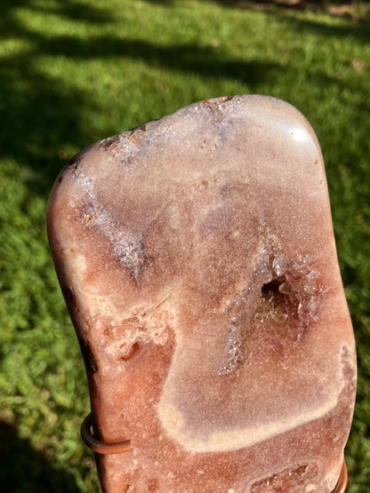 Pink Amethyst High Quality Slab on Stand –