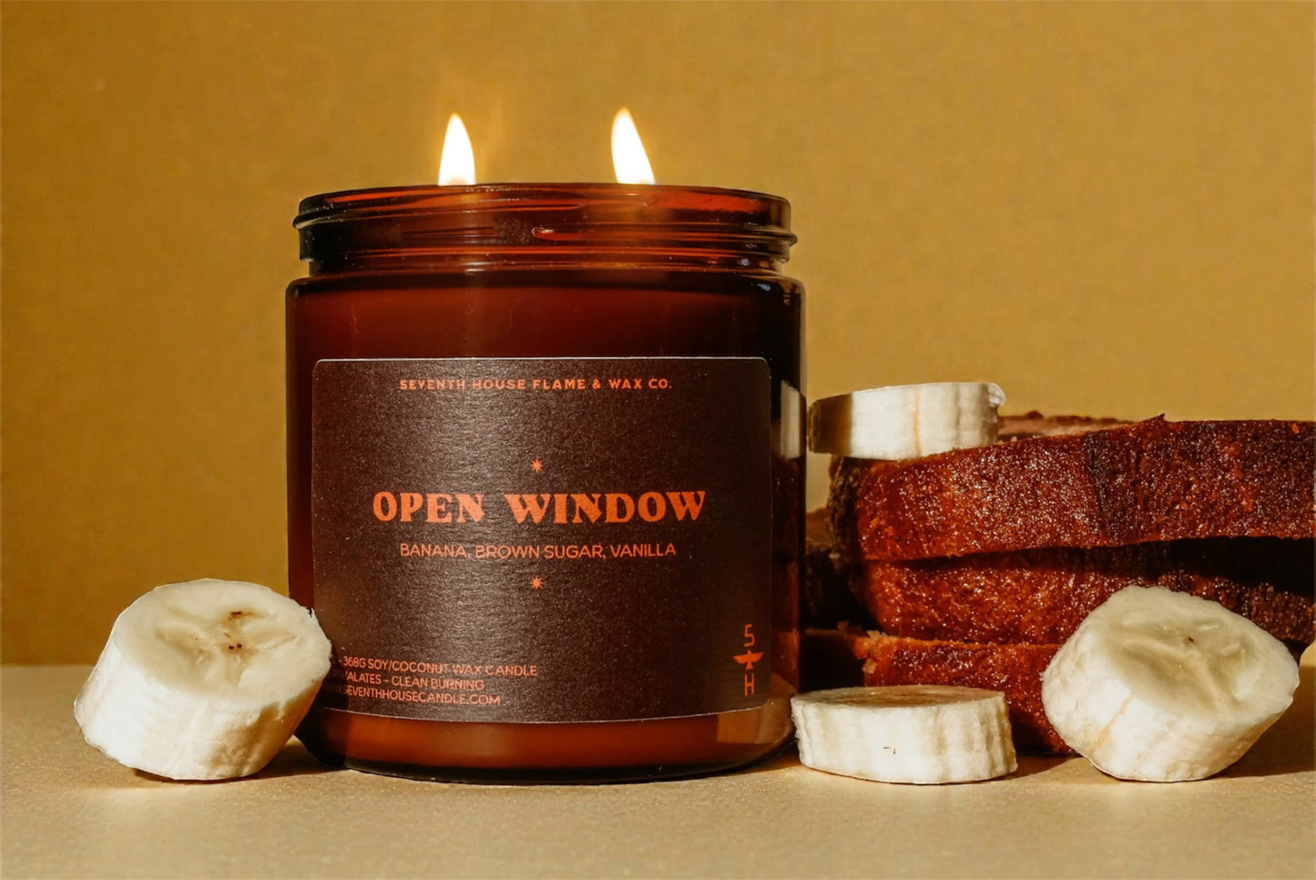Banana Nut Bread Candle | Warm Bakery Scent Cozy Home Fragrance –
