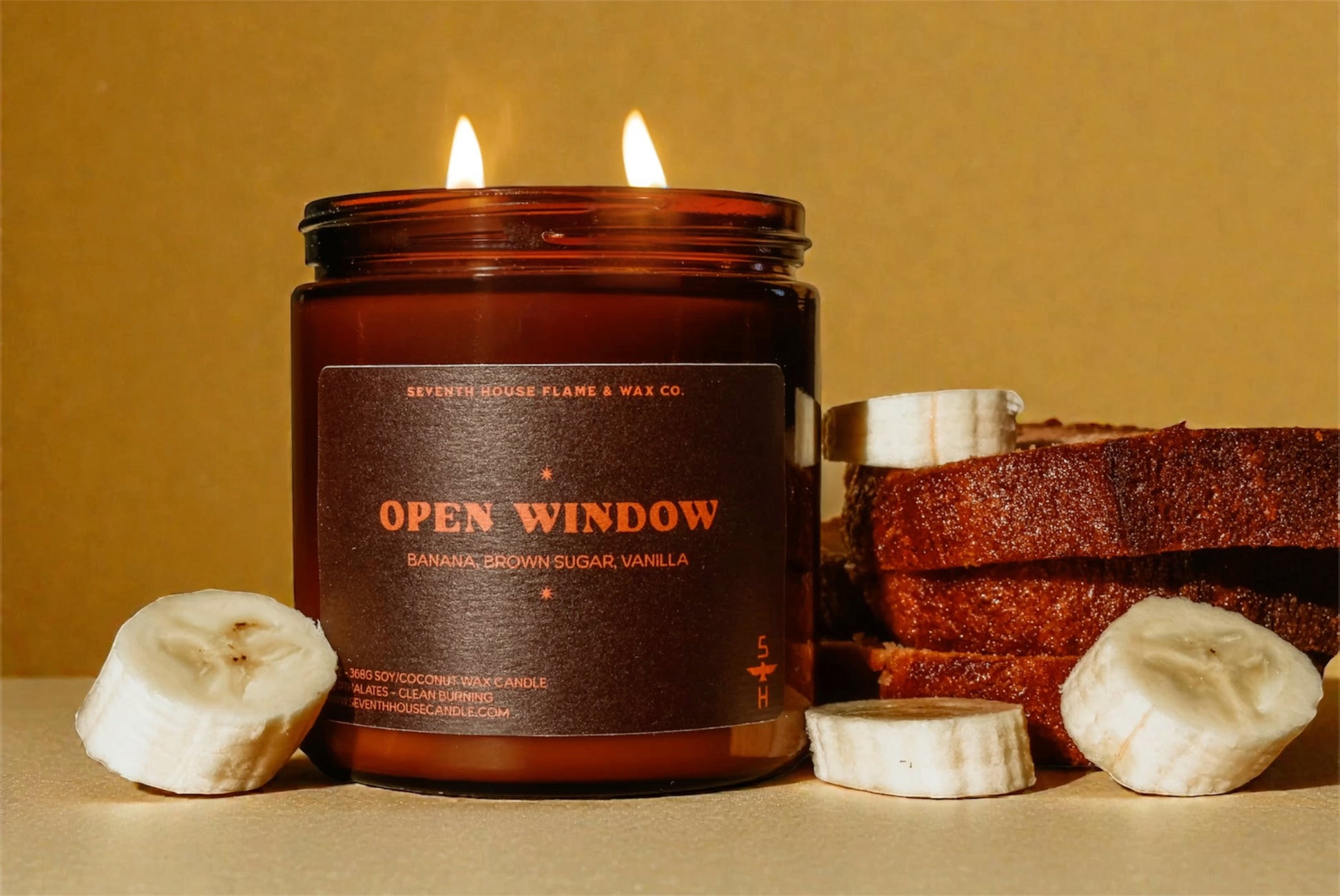 Banana Nut Bread Candle | Warm Bakery Scent Cozy Home Fragrance –