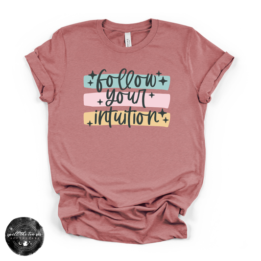 Follow Your Intuition Tee | Spiritual Graphic T-Shirt – Heather Mauve