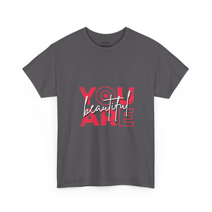 You Are Beautiful Graphic T-Shirt – Unisex Cotton Tee – Charcoal T-Shirt