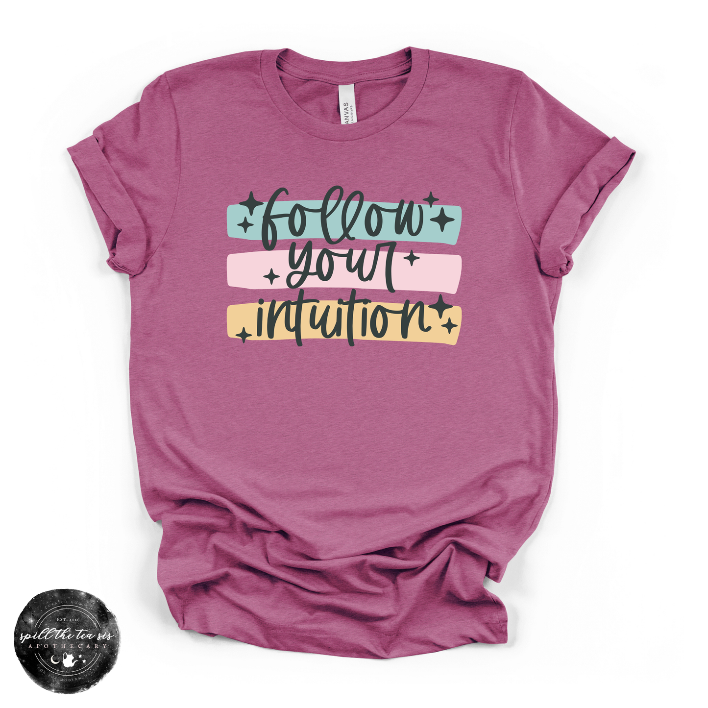 Follow Your Intuition Tee | Spiritual Graphic T-Shirt – Heather Magenta