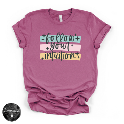 Follow Your Intuition Tee | Spiritual Graphic T-Shirt – Heather Magenta