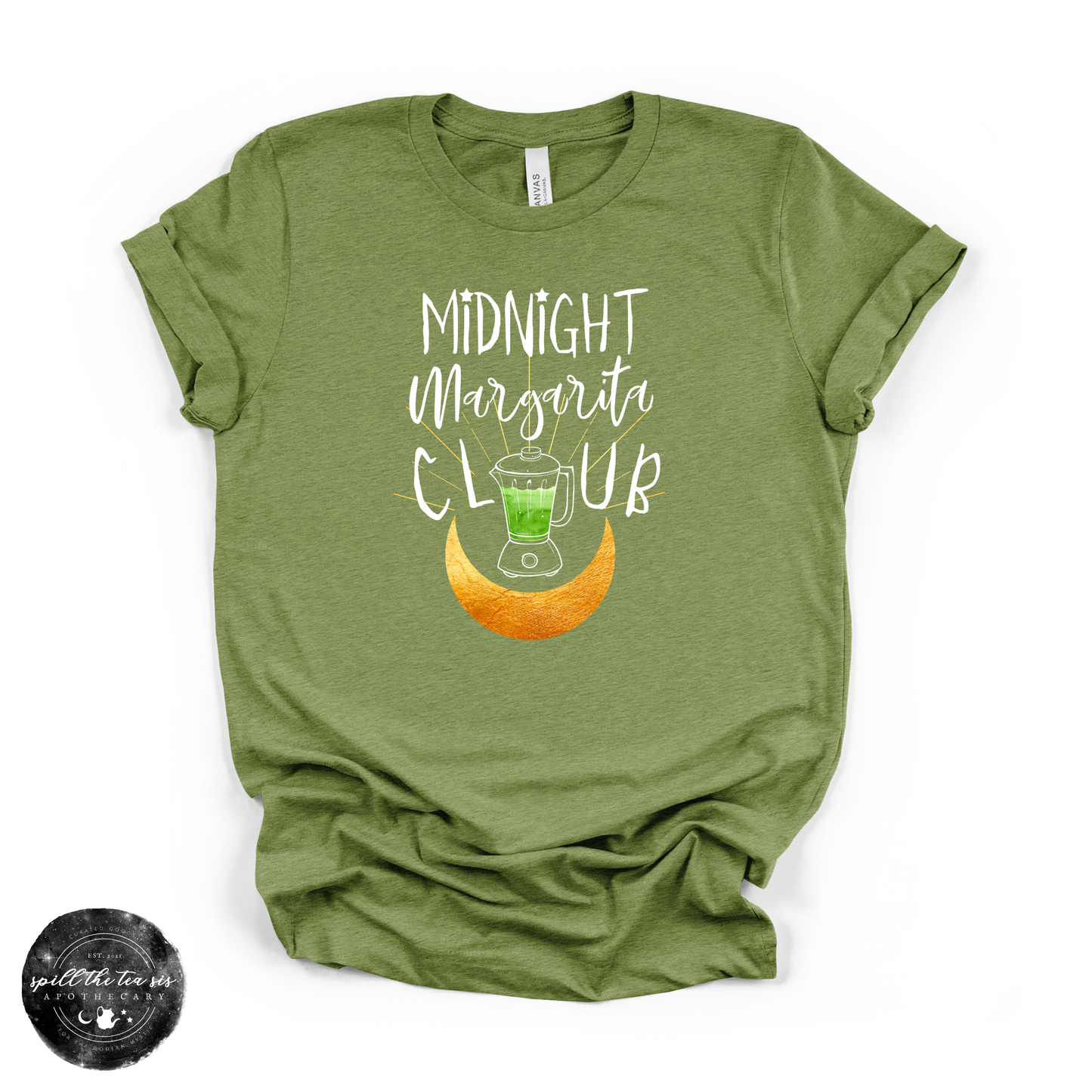 Midnight Margarita Club Tee | Witchy Graphic T-Shirt – Heather Green