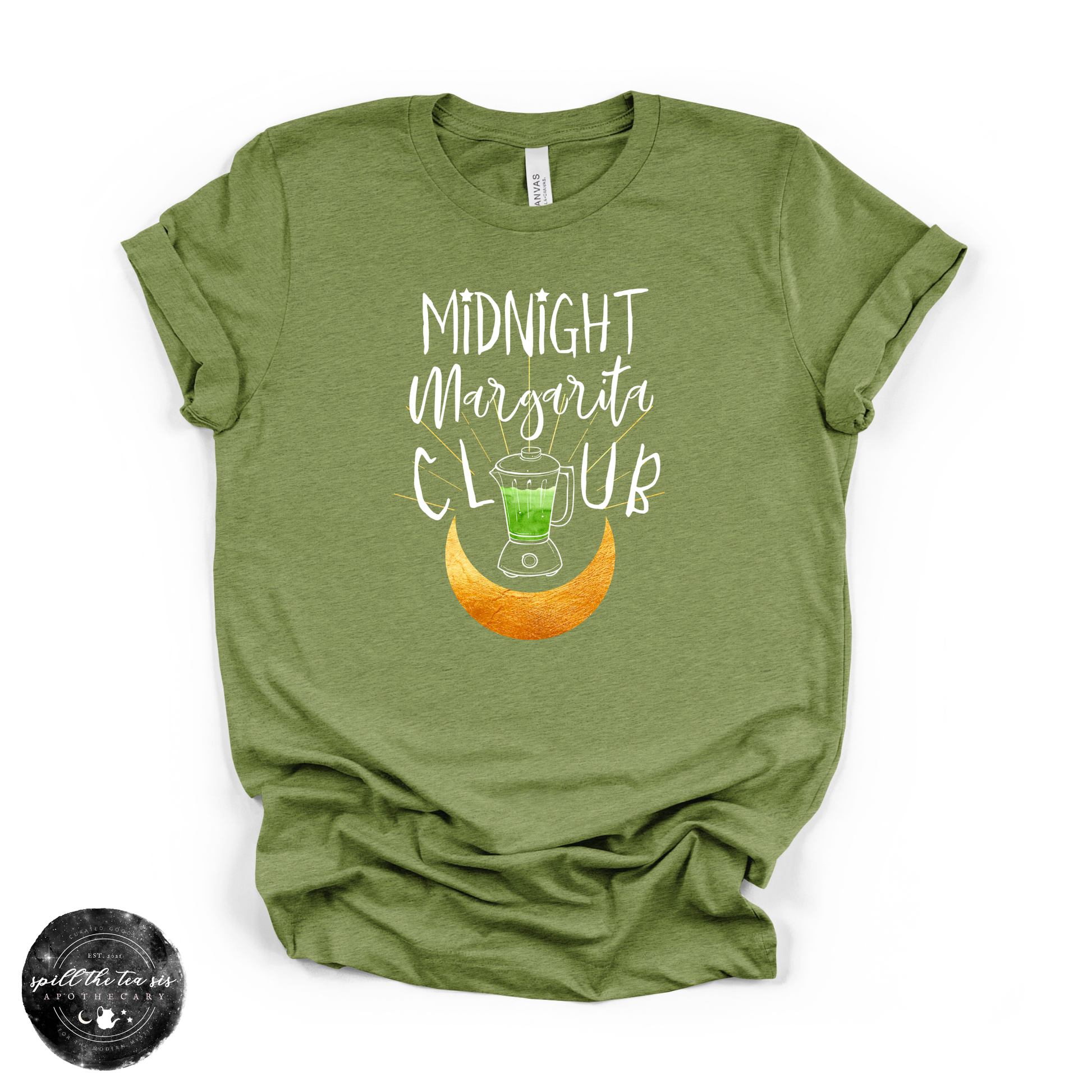 Midnight Margarita Club Tee | Witchy Graphic T-Shirt – Heather Green