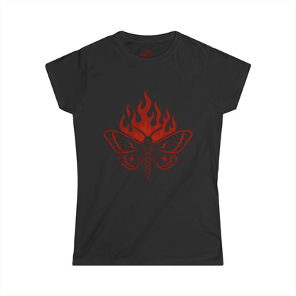 Gothic Fire Moth Tee – Black Graphic T-Shirt