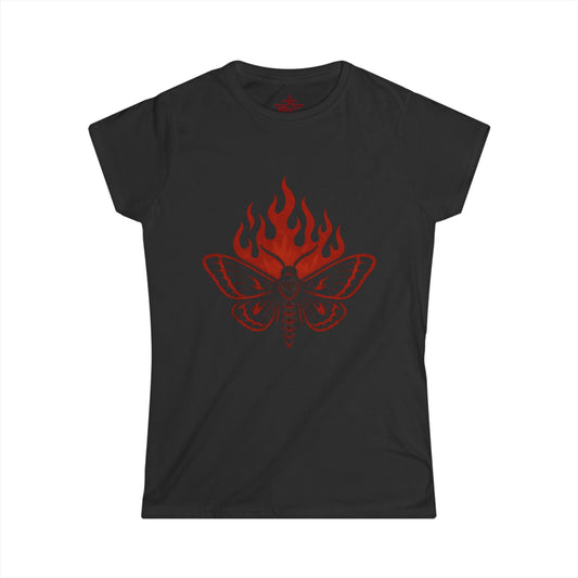 Gothic Fire Moth Tee – Black Graphic T-Shirt