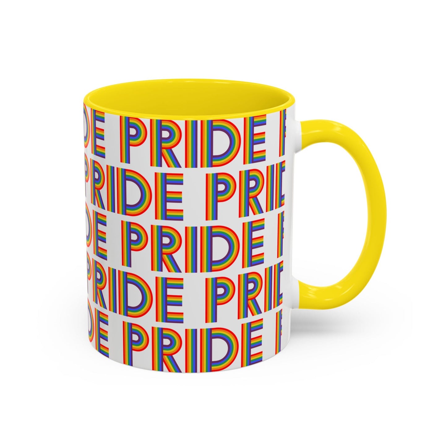 Bespattered Facade Pride Rainbow Ribbon Letters Mug | Eight Colors | 11oz or 15oz