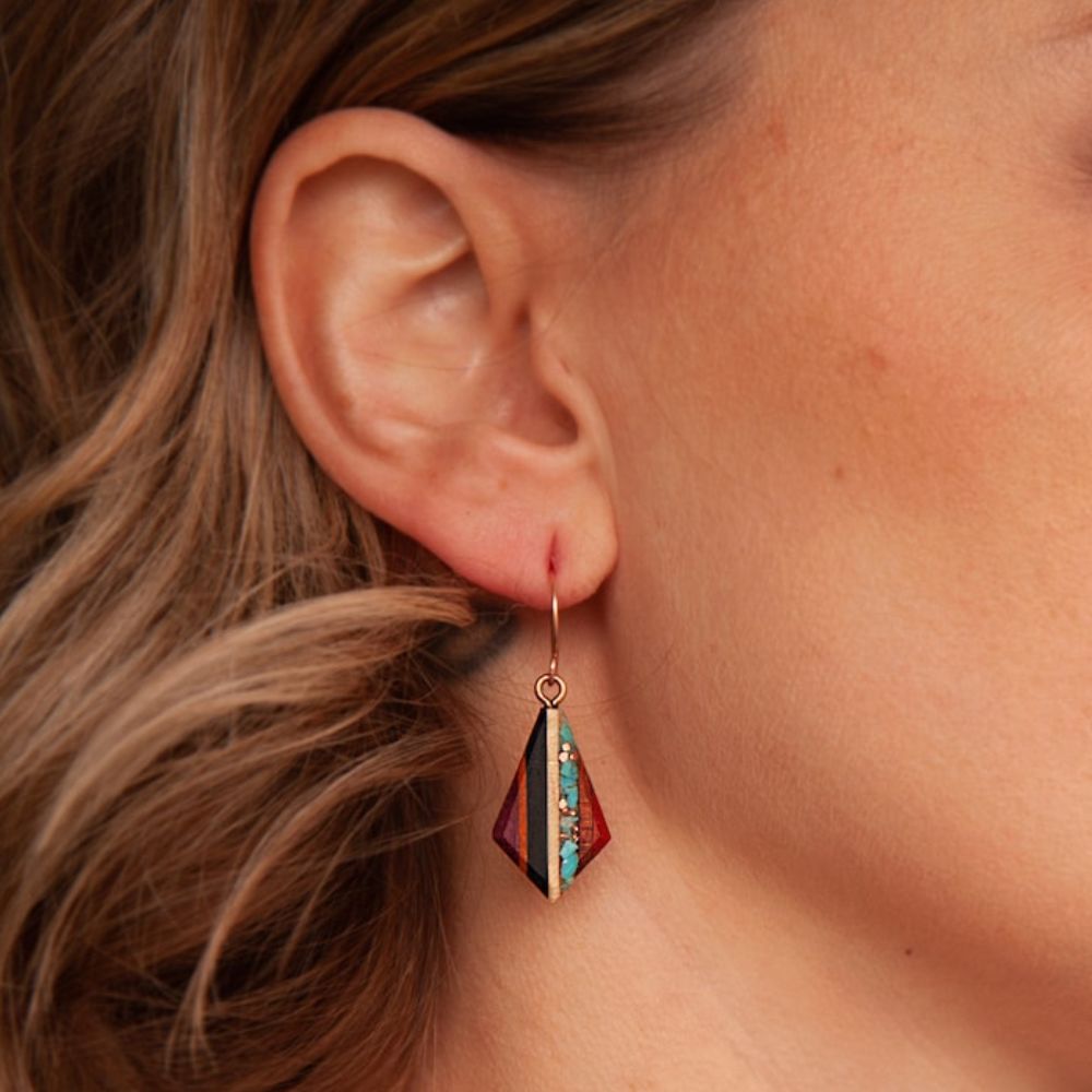 TEARDROP TURQUOISE COPPER EARRINGS (PAIR) –