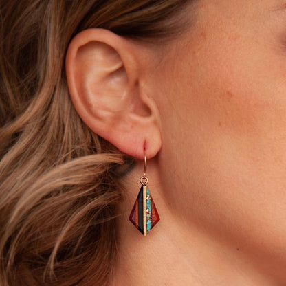 TEARDROP TURQUOISE COPPER EARRINGS (PAIR) –