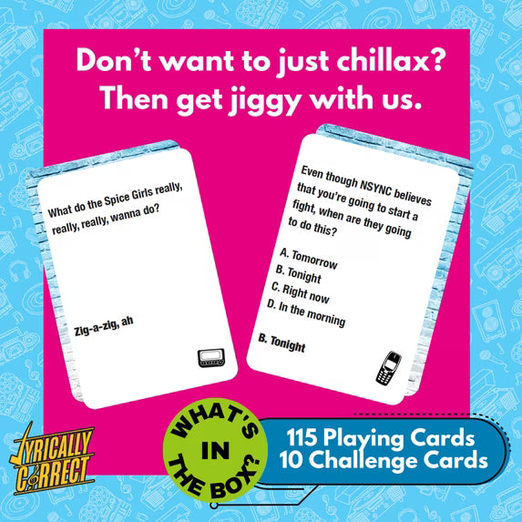 Lyrically Correct '90s & 2000s Pop Music Trivia Card Game