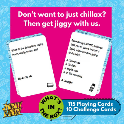 Lyrically Correct '90s & 2000s Pop Music Trivia Card Game