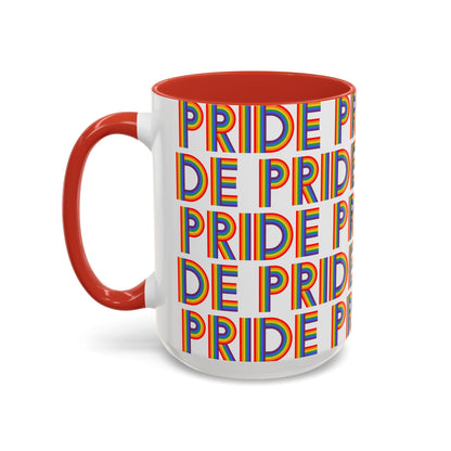 Bespattered Facade Pride Rainbow Ribbon Letters Mug | Eight Colors | 11oz or 15oz