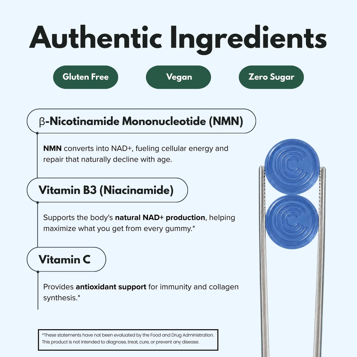Caddara NMN Gummies – Blueberry Flavor, 60 Vegan Gummies
