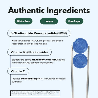 Caddara NMN Gummies – Blueberry Flavor, 60 Vegan Gummies