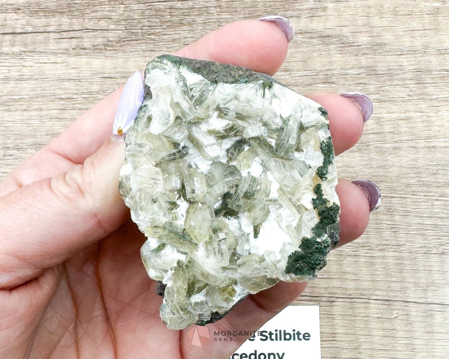 114g Clear Apophyllite Cluster with Stilbite – Natural Crystal Formation