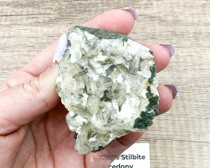 114g Clear Apophyllite Cluster with Stilbite – Natural Crystal Formation