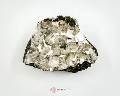 114g Clear Apophyllite Cluster with Stilbite – Natural Crystal Formation