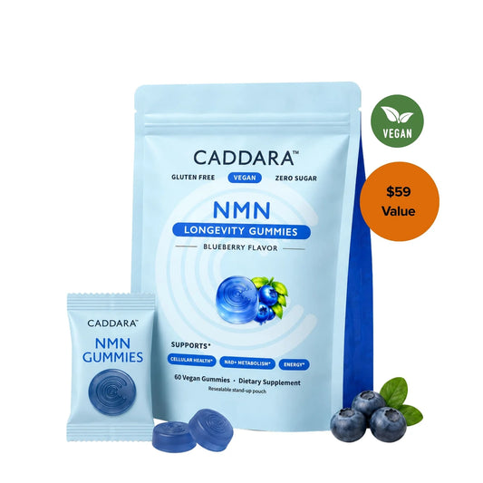 Caddara NMN Gummies – Blueberry Flavor, 60 Vegan Gummies