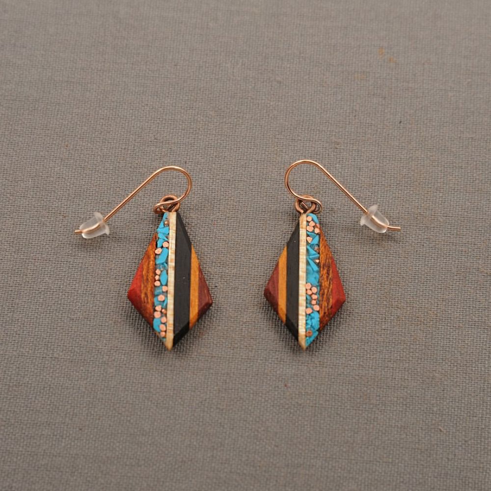TEARDROP TURQUOISE COPPER EARRINGS (PAIR) –